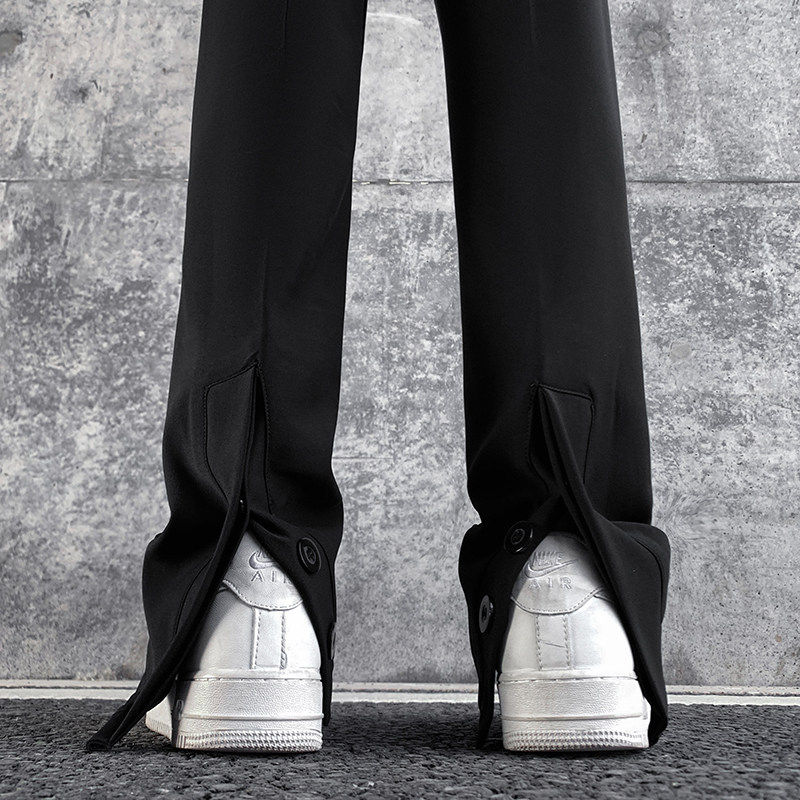 早秋高街vibe开叉排扣高级感休闲裤男修身西裤女KK344-P55，男装西裤，星座205