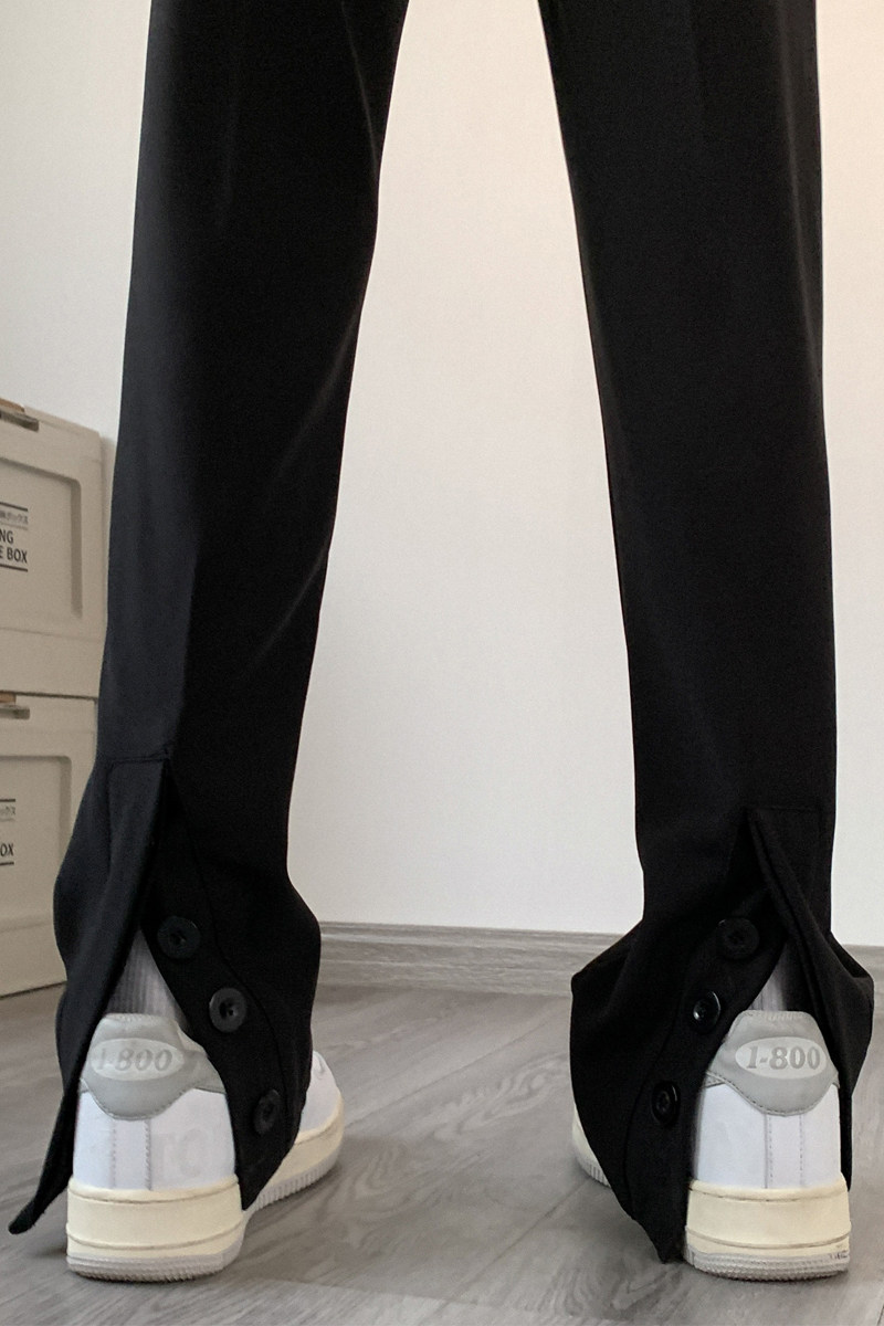 高街vibe开叉排扣高级感冰丝休闲裤男修身西裤女KK344-P55,男装西裤,星座205