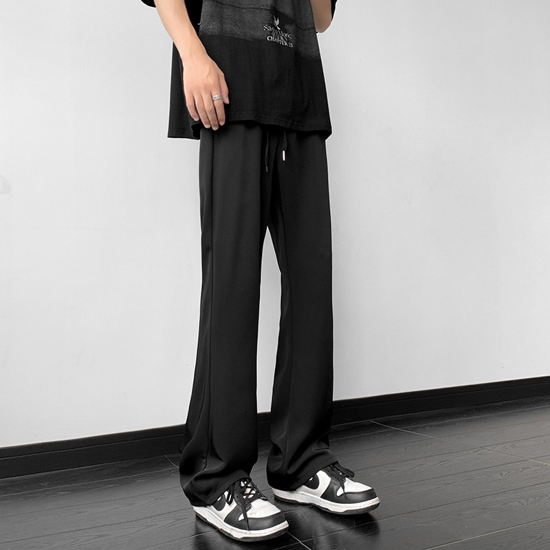 冰丝马吉拉西裤高级感休闲微喇垂坠感松紧腰西裤男KK005-P50，男装西裤，星座205