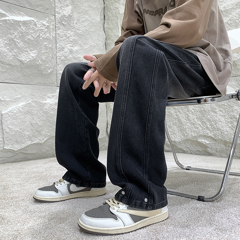 美式潮牌渐变设计款铆钉宽松休闲直筒显瘦牛仔裤男K912-P55,男装牛仔裤,星座205