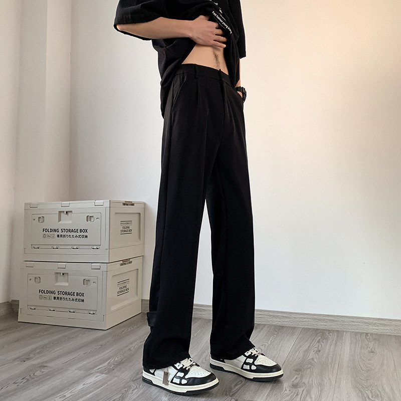 美式高街宽松百搭修身扣子休闲裤男直筒西裤KK377-P50,男装休闲裤,星座205