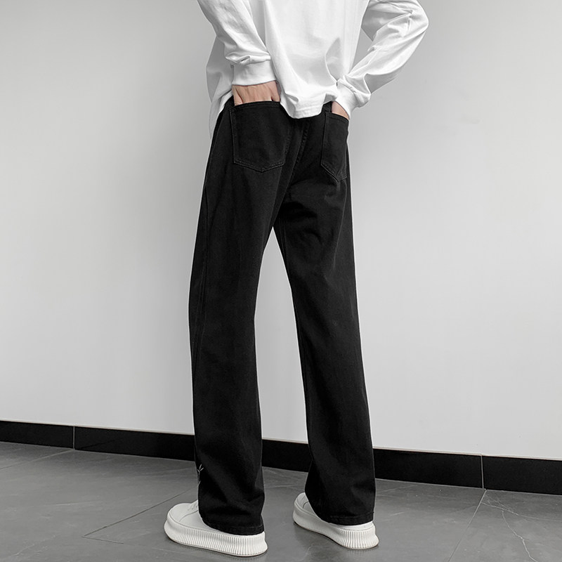 已做版权新中式风刺绣宽松高级感直筒牛仔裤男K908-P50,男装牛仔裤,星座205