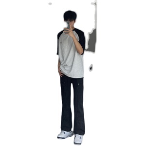 早秋新款美式高街设计感直筒宽松牛仔裤男休闲长裤 K833-P65 控88图片