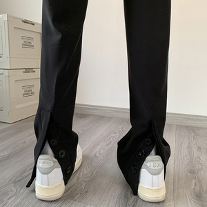 高街vibe开叉排扣高级感冰丝休闲裤男修身西裤女 KK344-P55，男装西裤，星座205