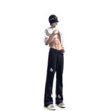 早秋高街字母微喇叭牛仔裤男欧美式宽松潮牌嘻哈裤子KA08-P55，男装牛仔裤，星座205