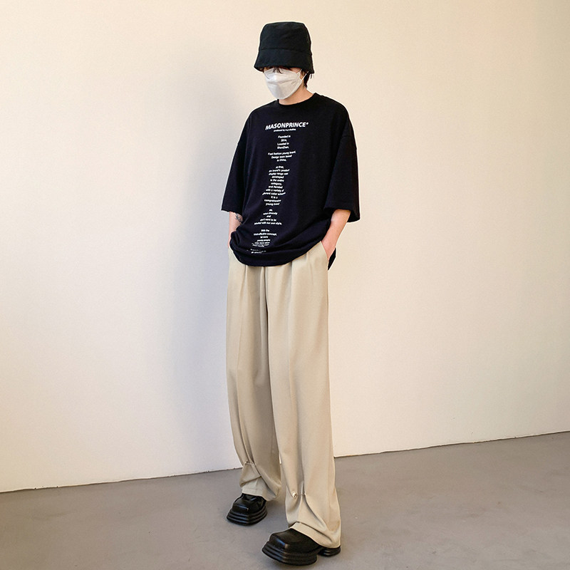 早秋那不勒斯休闲西裤男高级感宽松垂感直筒裤女KK388-P60,男装西裤,星座205