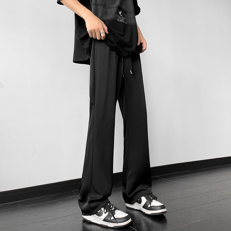 冰丝马吉拉西裤高级感休闲微喇垂坠感松紧腰西裤男KK005-P50，男装西裤，星座205