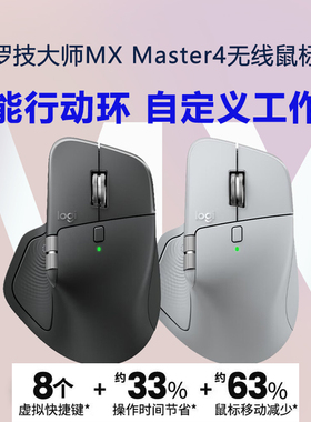 LOGI大师系列MX Master4无线蓝牙鼠标办公适用电脑通用人体工学