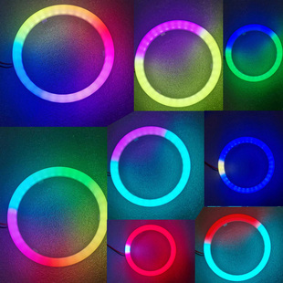 幻彩天使眼旋转天使眼APP 95MM摩托车透镜 光圈变色蓝牙可调多模式