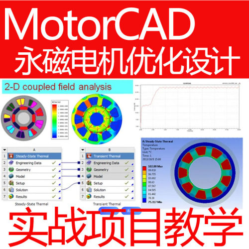 MotorCAD永磁电机优化设计视频教程Python脚本讲解定子峰值案例