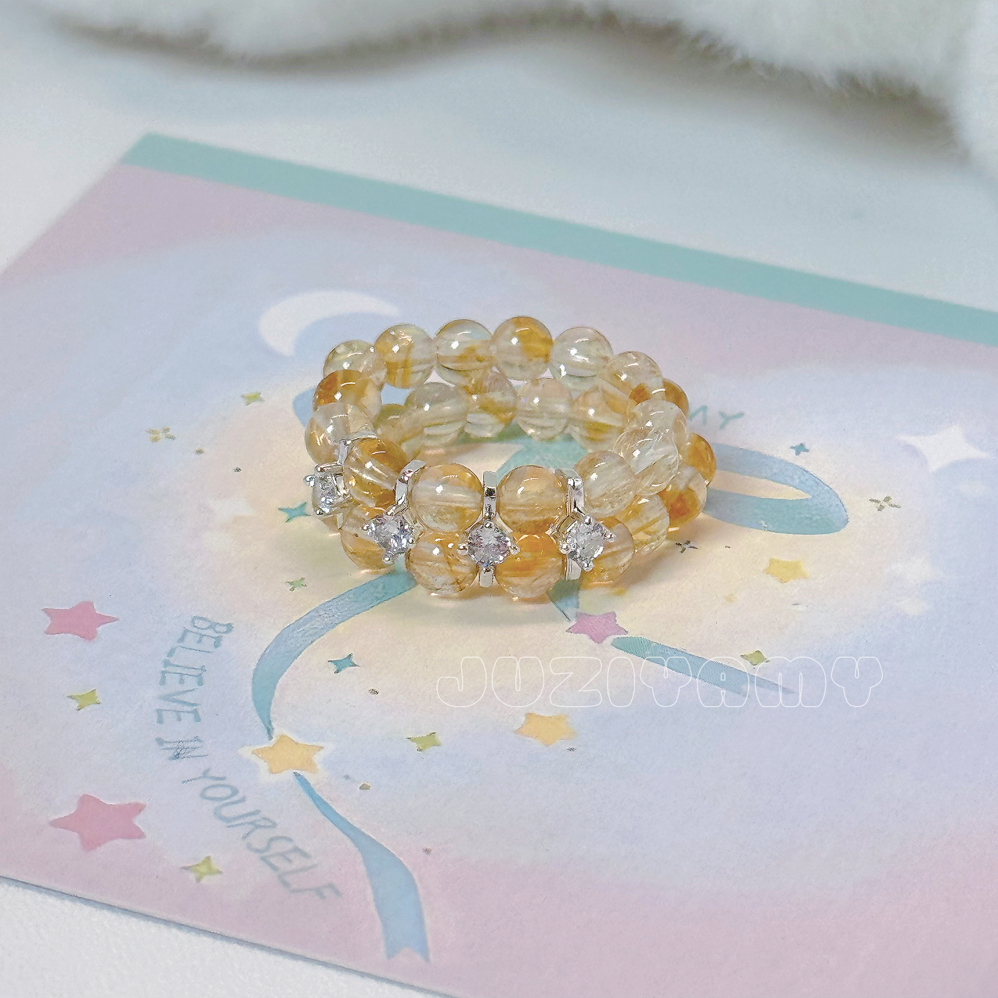 橘子yamy原创天然黄水晶戒指