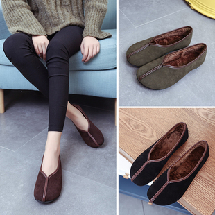 百搭孕妇棉鞋 加绒豆豆鞋 外穿网红一脚蹬时尚 2024秋冬新款 女毛毛鞋