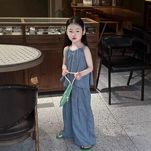 女宝宝韩系洋气两件套夏季 女童吊带套装 夏装 2026新款 潮流新 儿童装