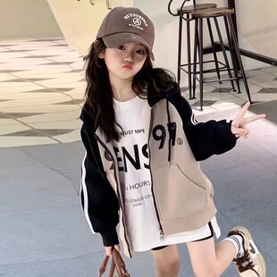 女童外套2026春秋新款韩版簿款洋气儿童运动开衫中大童卫衣炸街潮
