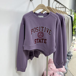 儿童个性不规则套头短款卫衣女童2026春秋季新款洋气百搭上衣外穿