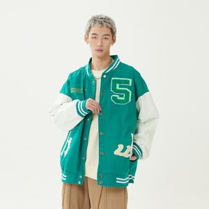 字母水洗毛巾料刺绣棒球服夹克情侣日系外套 976 / P120/控价168图片
