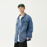 渐变多口袋翻领水洗牛仔夹克情侣休闲外套N605/P105/控价158，男装夹克，星座202-1