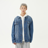 渐变多口袋翻领水洗牛仔夹克情侣休闲外套N605/P105/控价158，男装夹克，星座202-1