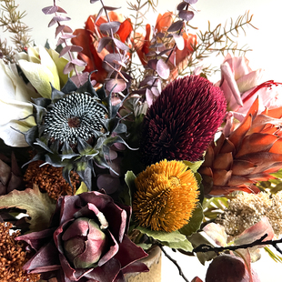 仿真仿旧枯秋色老钱风班克木向日葵君子兰轻奢风诧寂风假花艺装饰