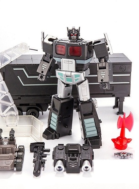 金宝暗黑司令官2001B 擎天OP柱 放大版DX9小比例3.0黑色 变形玩具