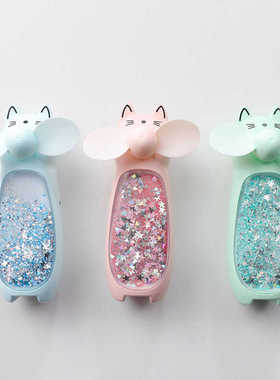 儿童手持风扇便携口袋挂脖迷你喷雾扇静音卡通幼儿园生日伴手礼物