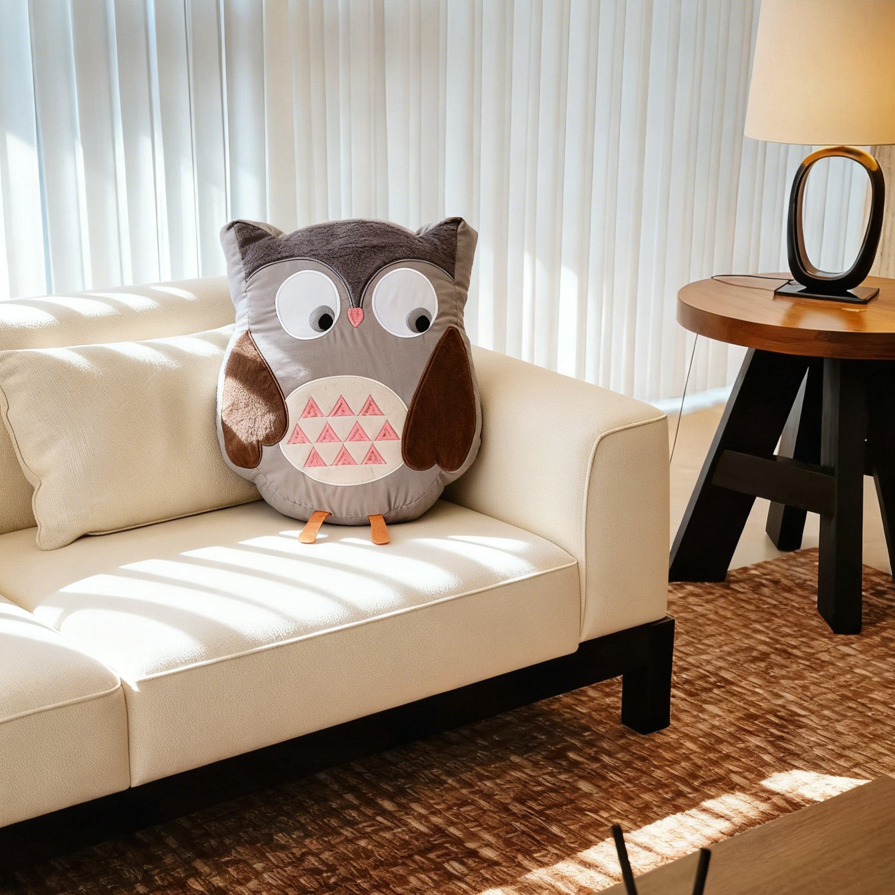 儿童房床装饰抱枕动物猫头鹰玩偶