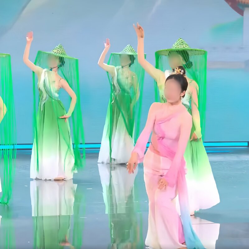 《三春杨柳》女子古典舞群舞同款渐变舞蹈演出表演服装专业定制