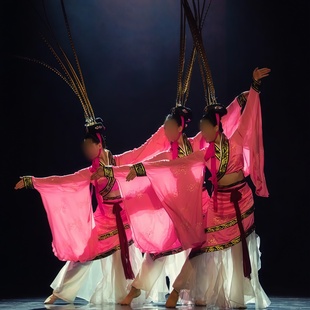 汉唐舞蹈演出表演服专业定制 同款 女子古典舞群舞 楚腰