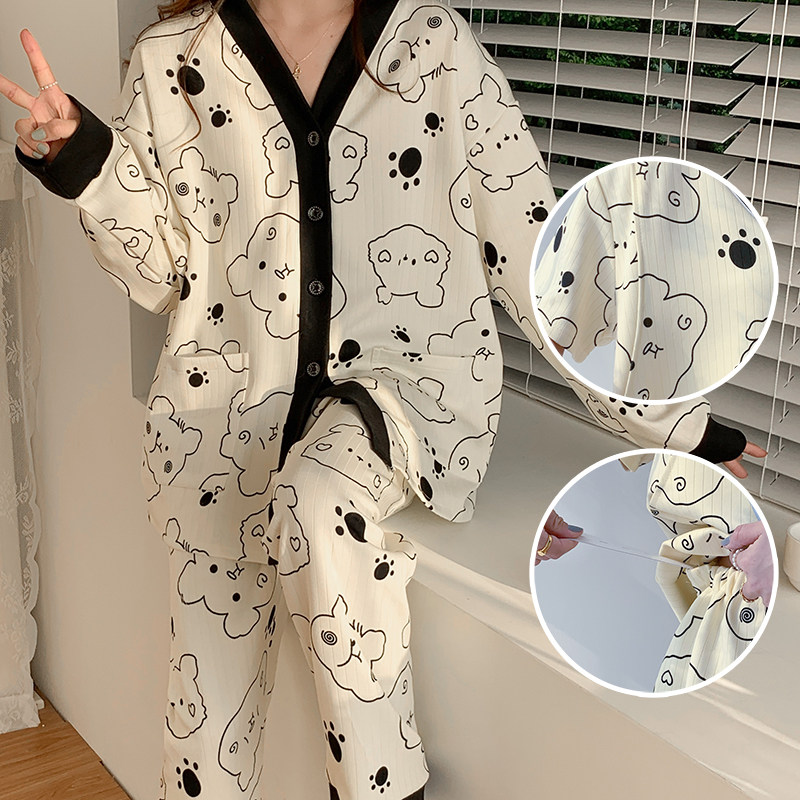 夏季薄款冰丝超大码孕妇装长袖产妇月子服春秋产后哺乳期喂奶睡衣