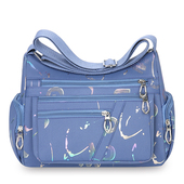 新款 多隔层女单肩包印花包户外通勤女休闲大容量斜挎包女包 时尚