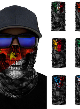 COOLMAX3D骷髅数码印花运动百变魔术头巾骑行头套面罩围脖跨境
