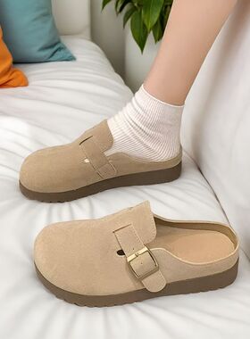 2026春季新款勃肯拖鞋女舒适百搭休闲鞋女一脚蹬懒人包头拖鞋外穿
