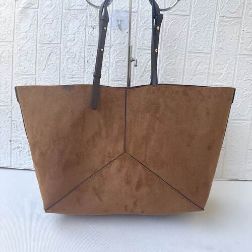 外贸英国primark慵懒风麂皮绒简约大容量托特包 通勤大容量单肩包