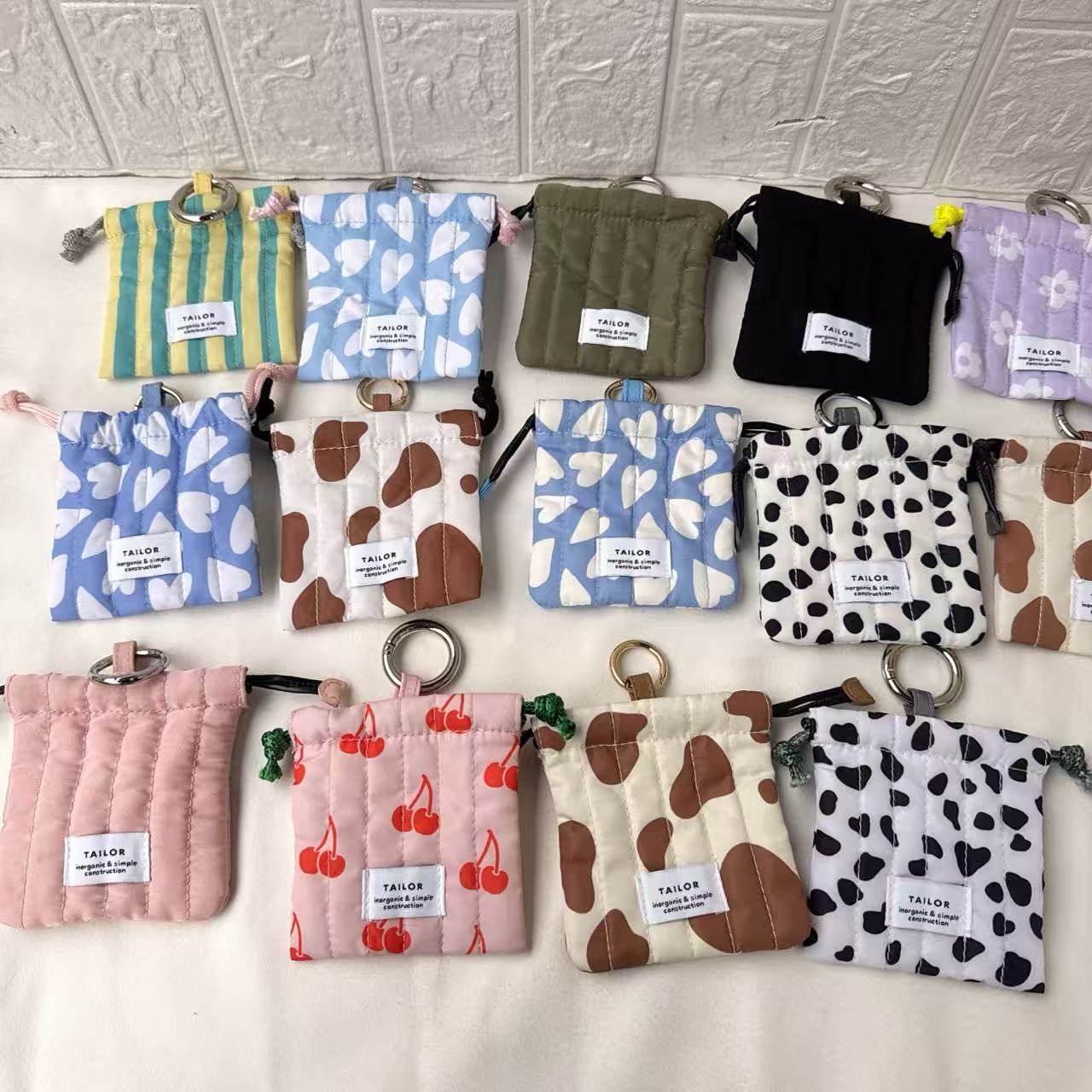 日单夹棉 可爱精致口红ins收纳包抽绳包学生便携耳机零钱收纳袋,收纳整理,其他收纳袋,淘宝优惠券,粉丝福利购,淘宝优惠卷