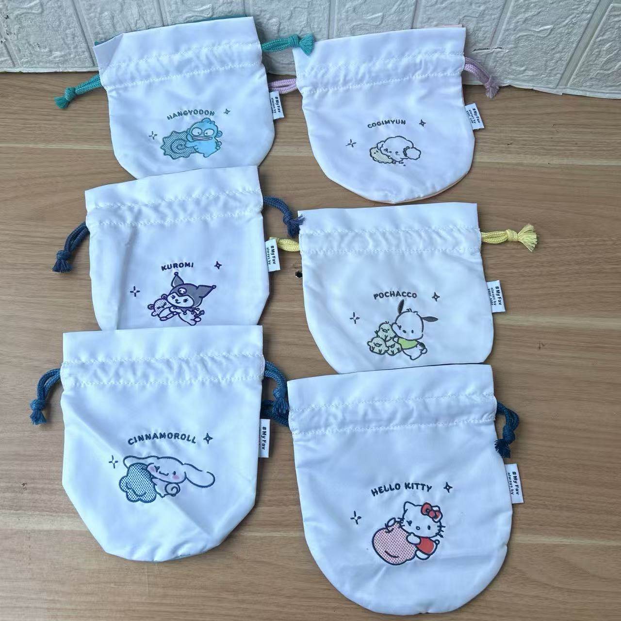 外贸日本卡通可爱刺绣尼龙布ins收纳包抽绳束口袋便携杂物袋,收纳整理,其他收纳袋,淘宝优惠券,粉丝福利购,淘宝优惠卷