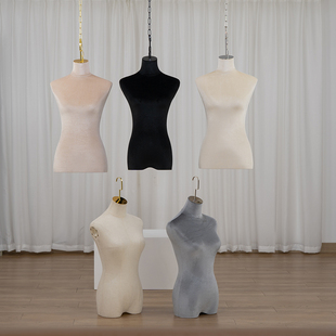 固定角度悬挂婚纱女半身模特道具女装吊模橱窗直挂钩婚纱秀禾模特