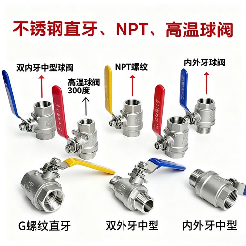 304不锈钢NPT牙蒸汽球阀耐高温