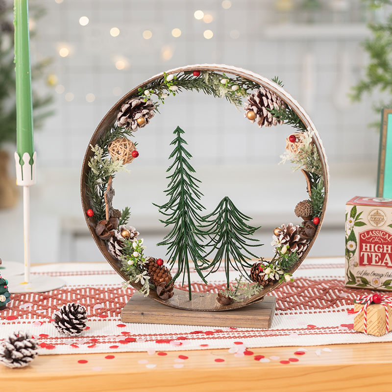 独特圣诞树花环微景观小摆件礼物