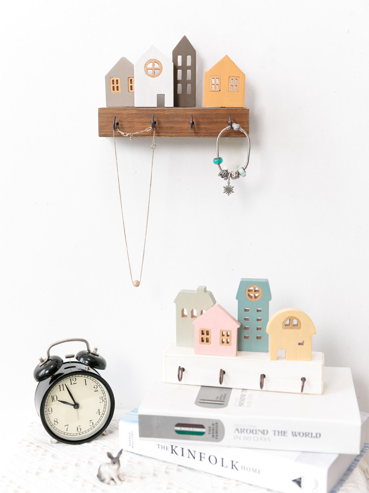 A Ying creative Nordic hook decoration home wall hanging rack Door entrance entrance storage wall key storage