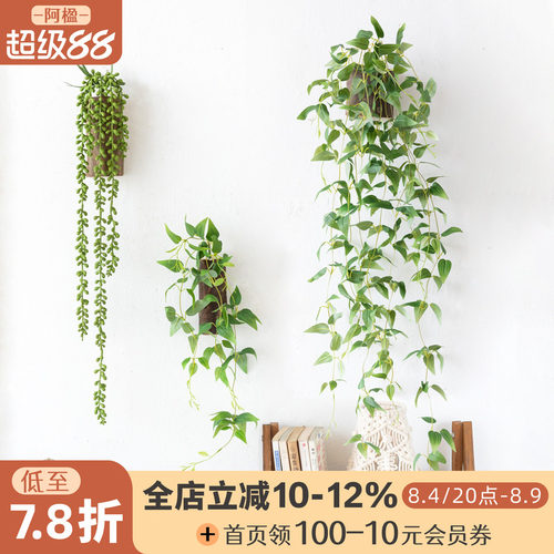 墙面仿真垂吊绿植物壁挂藤蔓装饰