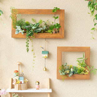 饰相框画 幼儿园客厅春夏壁挂件 背景墙绿植仿真花电视墙面装 阿楹