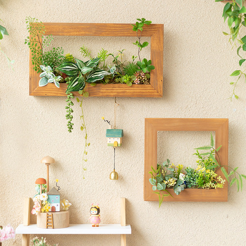 立体仿真绿植装饰墙面相框花艺画