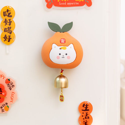 可爱治愈招财猫冰箱磁贴好运门铃