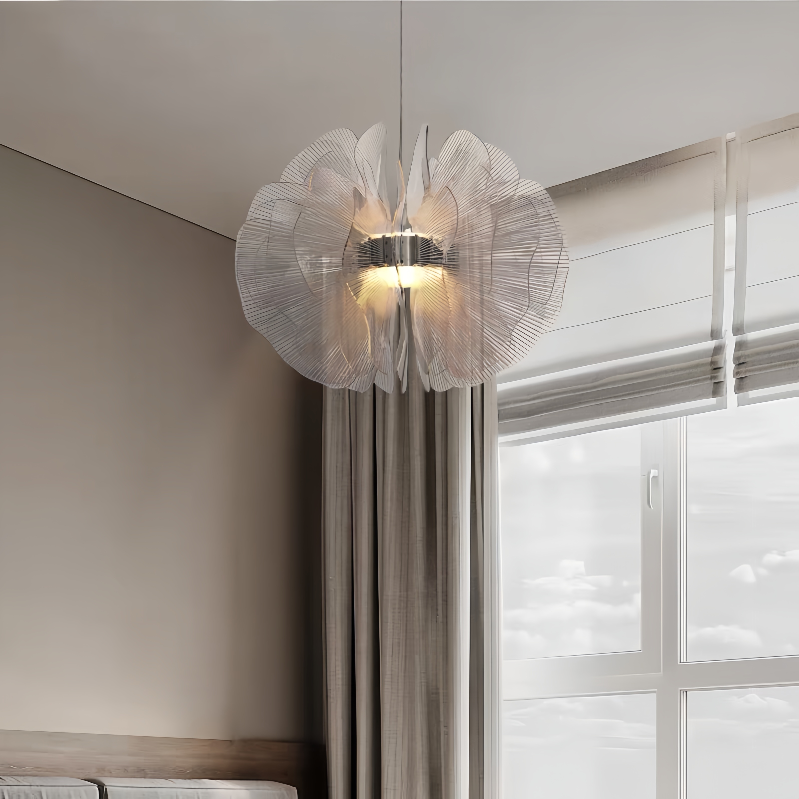 意大利设计师客厅吸顶灯高级感温馨主卧室灯创意艺术氛围感花瓣灯