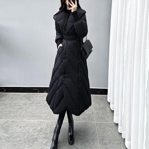 2025冬季新款白鸭绒收腰羽绒服