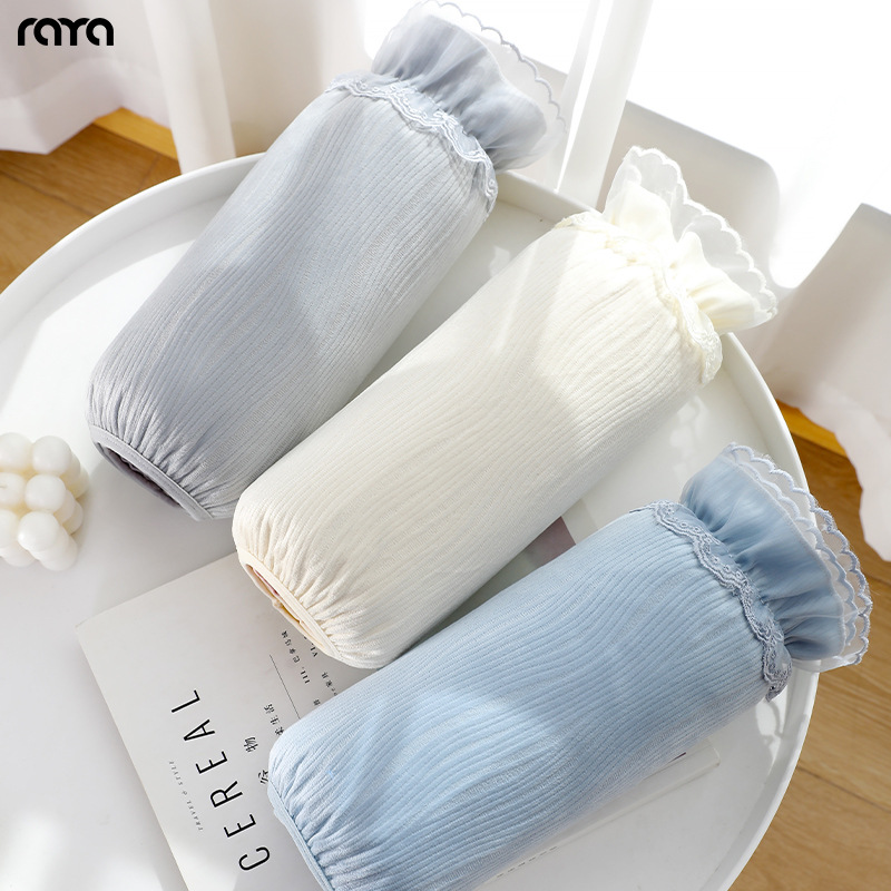 蕾丝花边绒布袖套女士冬季工作套