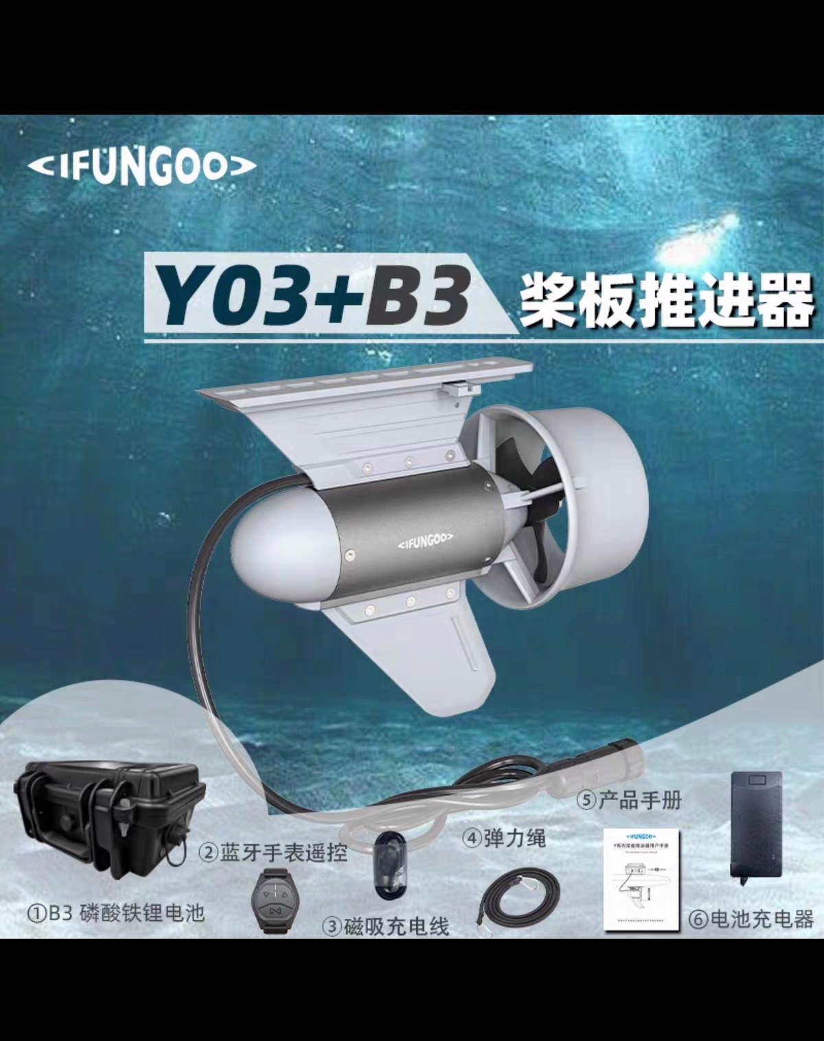 IFUNGOO易帆桨板推进器皮划艇鱼鳍动力