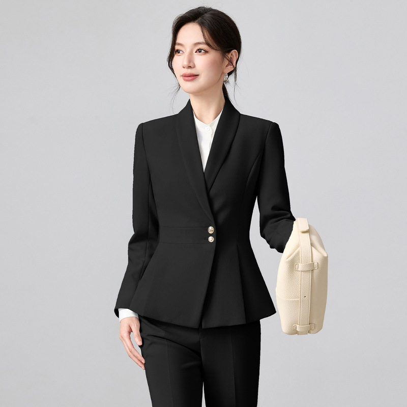 绿色通勤职业女西装套装面试