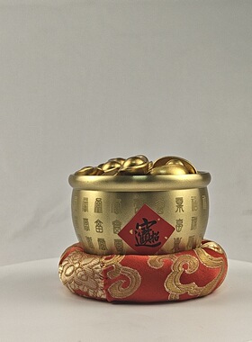 黄铜聚宝盆实心工艺品办公室存钱罐客厅家用日进斗金金碗礼品摆件