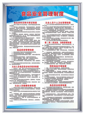 厨房食堂餐饮业食品厂安全管理制度卫生检查留样标识牌从业人员健康贴纸饭店销售经营责任承诺书挂图标语上墙